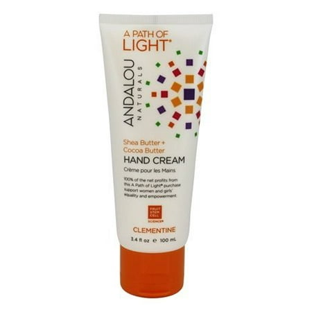 A Path of Light Shea Butter + Cocoa Butter Hand Cream Clementine - 3.4 fl. oz. by Andalou Naturals pack of 6