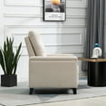 thumbnail image 6 of Modern Comfortable Upholstered Leisure Chair with Adjustable Backrest Tilt and Footrest ,Armrest Recliner Chair with Back Cushion for Living Room , Beige, 6 of 9