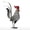 Gray, variant on Handcrafted Metal Rooster Statue - Vintage Iron Sculpture for Home Décor - Gray & Antique Colors - Perfect Tabletop Centerpiece