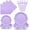 Purple, variant on 96 Pcs White Paper Plates and Napkins Set Party Supplies, Tableware set for 24 Guest include Disposable White Scalloped Plates, Napkins and Forks for Baby Shower Bridal Shower Wedding