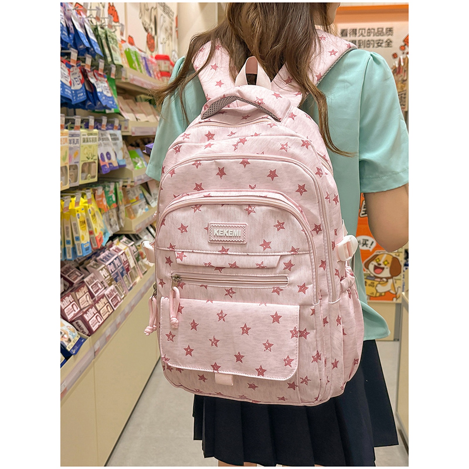 Mochila Escolar para Niñas Niños Bolso para Primaria Secundaria Viaje para Edades 6-14 (Rosa) 4