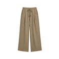 thumbnail image 6 of Kvture Womens Cotton Linen Pants Summer Drawstring Work Pants Flowy Casual Wide Leg Beach Trousers with Pocket Khaki Pant XL, 6 of 8