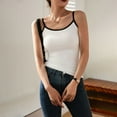 thumbnail image 5 of Womens Tank Tops Casual Sevevn Womens Square Neck Tank Tops Ribbed Sleeveless Cropped Top Color Block Basic Cami Shirts Y2K Tank Top, 5 of 8
