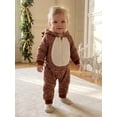 thumbnail image 4 of RUINIXCW Newborn Baby Christmas Deer Costume Infant Baby Boy Girl Christmas Outfit Fall Winter Clothes Fleece Snowsuit Jumpsuit Hooded Zipper Romper, 4 of 10