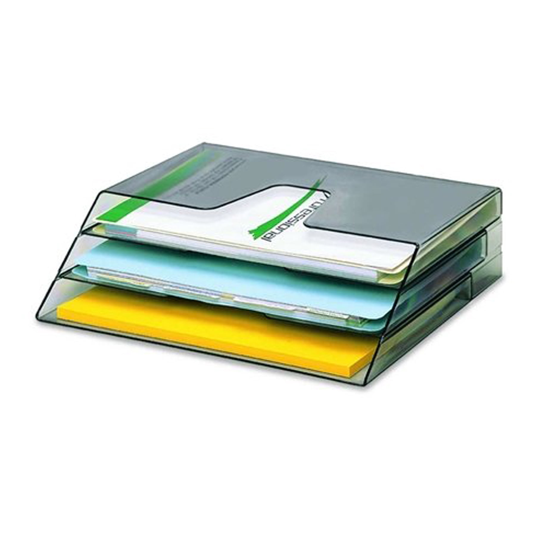 Acrimet Horizontal Triple File Folder Organizer (Smoke Color)