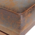 thumbnail image 4 of Grand Pouf Table Basse en Similicuir Pouf Carré pour Salon, Chambre, Entrée Brun + Noyer, 4 of 7