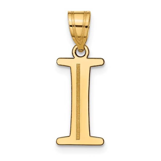 Diamond2Deal 14K Pendentif Initial Lettre I en Or Jaune Gravé pour Femmes