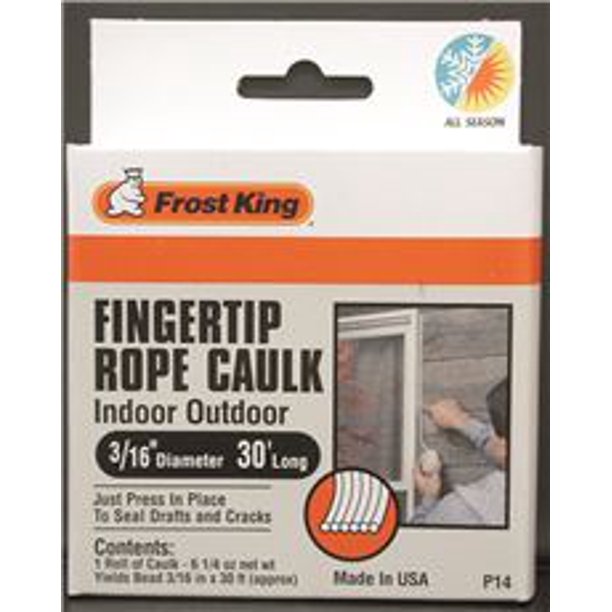 FROST KING® FINGERTIP ROPE CAULK 90 FT. GRAY per 6 Each