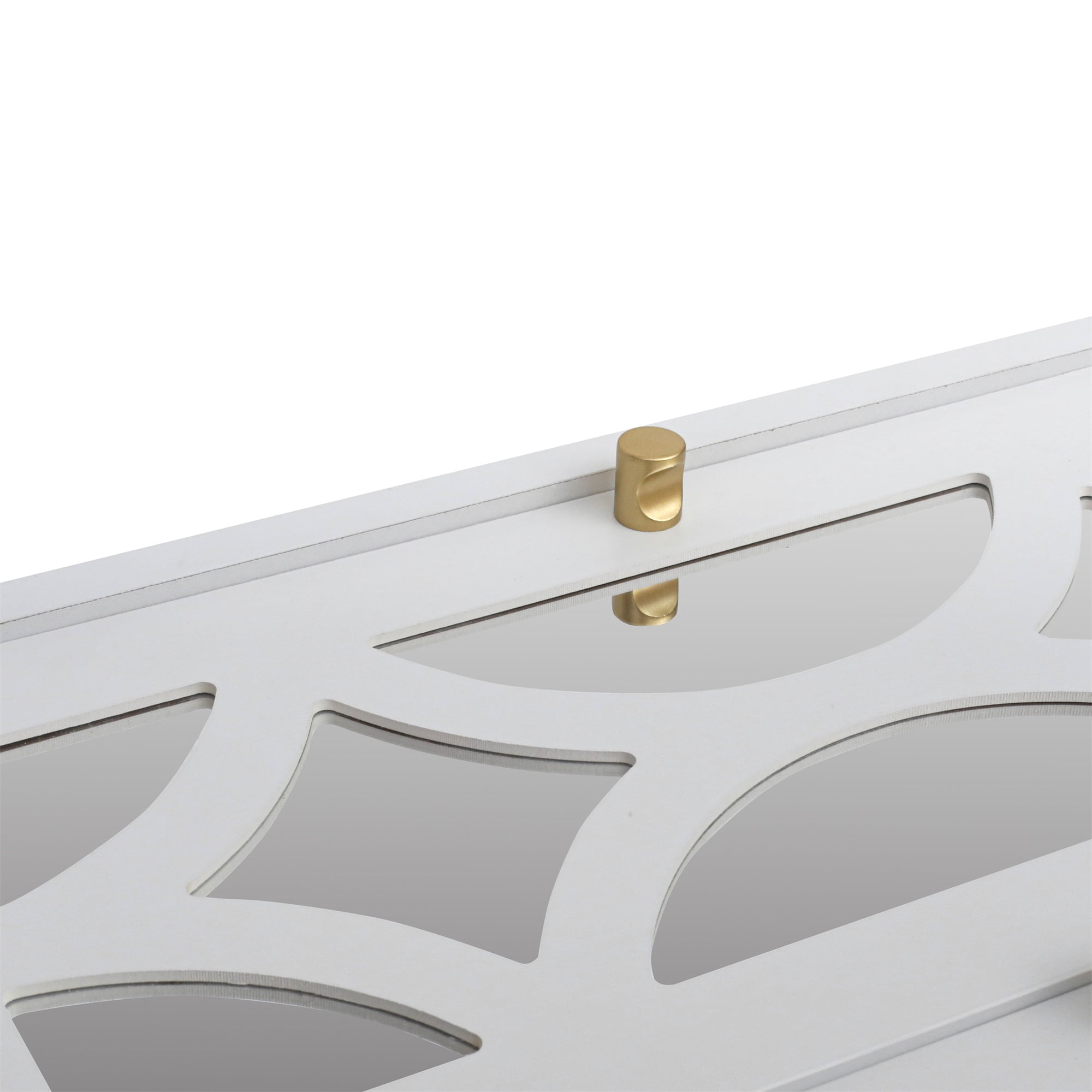 Resenkos Modern Mirrored Nightstand with 2 Drawers for Bedroom, White Storage Bedside Table with Golden Leg Resenkos Modern Mirrored Nightstand with 2 Drawers for Bedroom, White Storage Bedside Table with Golden Leg