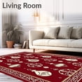thumbnail image 2 of ODIKA 2'x3' Machine Washable Non-Slip Area Rug, Elegant Yuletide Splendor Magnificent Artistic Creation High Traffic Rug, Red, 507638, 2 of 7