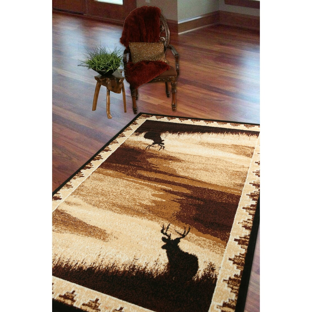Furnish My Place Wildlife Cabin Rug 7ft. 8in. x 11ft., Multicolor