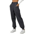 thumbnail image 2 of Innerwin Jogger Pants With Pockets Women Trousers Sports Solid Color Lounge Sweatpants Dark Gray S, 2 of 4