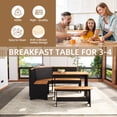 thumbnail image 5 of IDEK Breakfast Nook Table Set for Kitchen - Space Saving L Shaped Corner Dining Table Set with Bench Seating for Dining Room Apartment,Black and Brown, 5 of 7