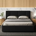 thumbnail image 3 of Omax Decor Venice Upholstered Platform Queen Bed in Black Boucle Fabric, 3 of 14