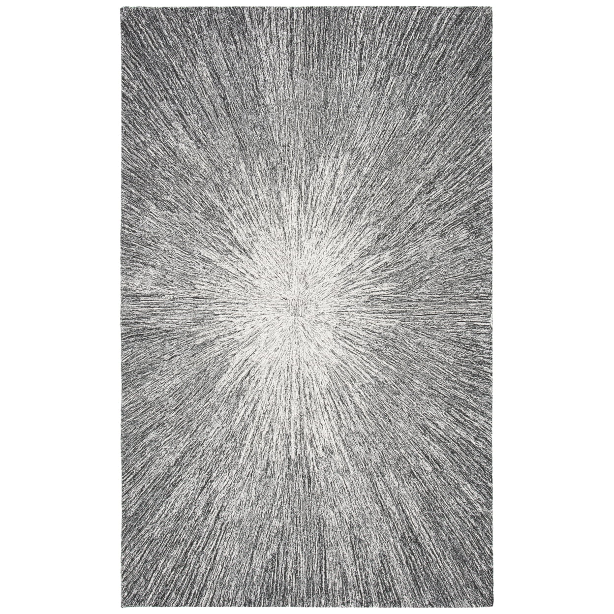 SAFAVIEH Micro-Loop Carbrey Sunburst Area Rug, Charcoal/Grey, 4' x 6'