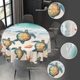 thumbnail image 5 of Sea Turtle Beach Starfish Ocean Coastal Waterproof Picnic Patio Party Round Table Cloth Cover Decorations Fabric 60 Inch Circular Tablecloth for 20-47 Inch Home Dining Room Kitchen Decor, 5 of 6