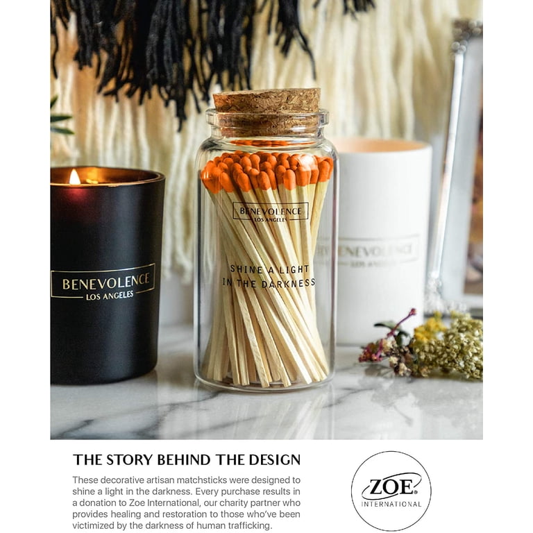 Benevolence LA Long Stick Strike Wooden Matches in Apothecary Jar