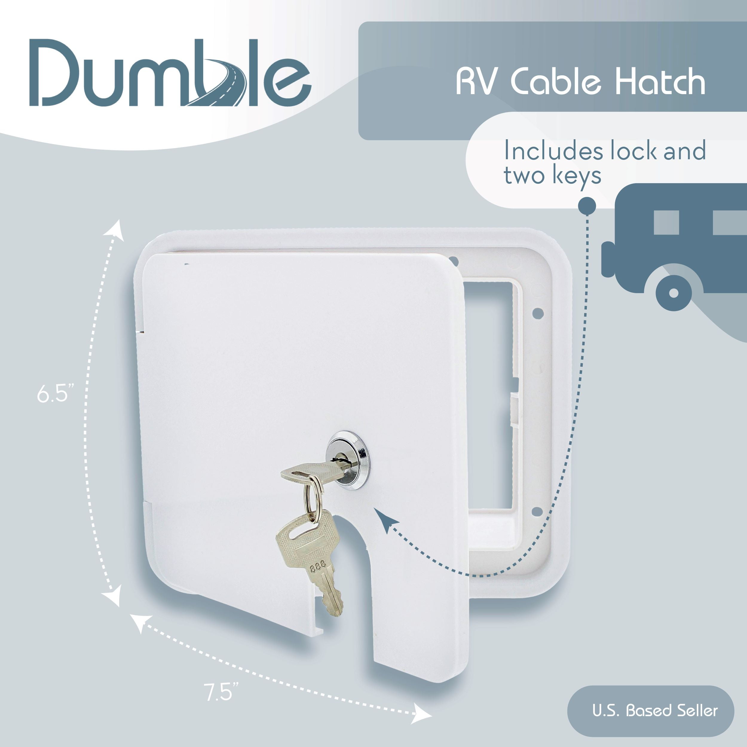 Hwhongrv RV Caravan Door Panel Electric Power Cord Cable Hatch With 2 Keys Campe