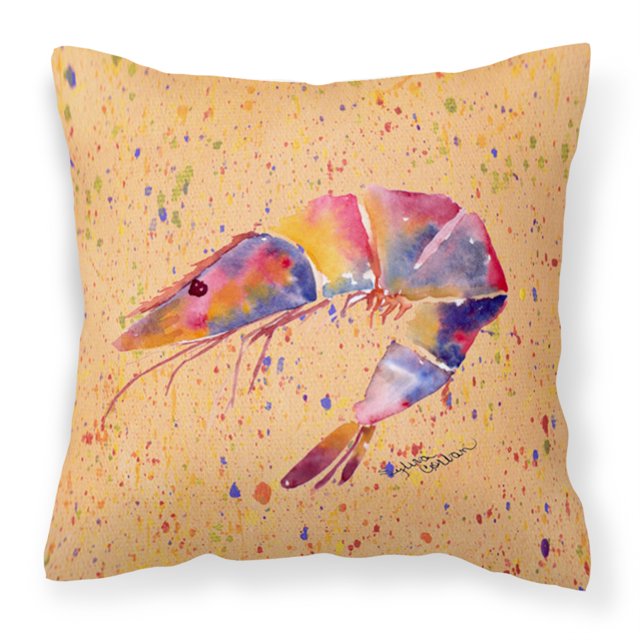 "Caroline's Treasures 8465PW1414 Almohada de tela de lona decorativa con camarones, grande, multicolor" Caroline's Treasures 8465PW1414