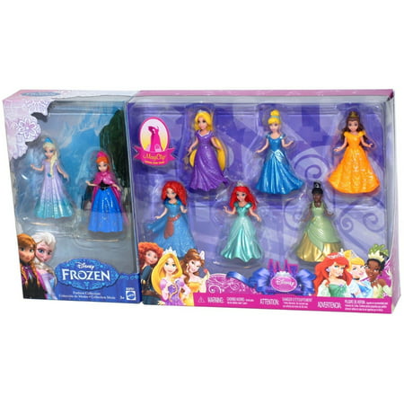 Disney Princess Doll Giftset, 8 Piece - Featuring Anna, Elsa, Cinderella, Belle, Merida, Rapunzel, Ariel and Tiana