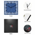 thumbnail image 2 of Navy Blue Geometric Wooden Wall Clock Silent Non Ticking, White Greek Key Design Burlap Modern Art Square Wall Clocks Battery Operated, Decor Clock for Home Office, Living Room, Kitchen, 10 Inch, 2 of 9