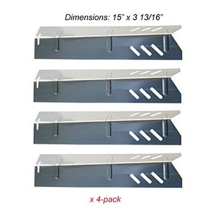 Charmglow Grill Replacement Parts Set of 4 Stainless Steel Heat plates (Length 15 inchs, width 3 3/4 inches) for Backyard grills, Better Home and Garden grills and Uniflame Grills ()