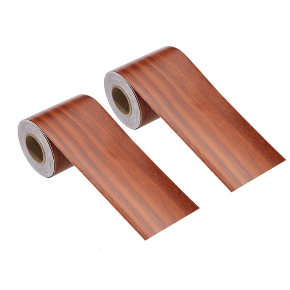 Wood Grain Repair Tape, 2 Inch x 33 Feet Self Adhesive Wood Grain Tape Multi-Purpose Wallpaper Border Trim for Furniture Floors Windows Doors Tables Home, Red Oak, 2 Roll
