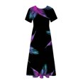 thumbnail image 4 of Mefallenssiah Mode Femmes Col Rond Manches Courtes Robe Imprimée, 4 of 4