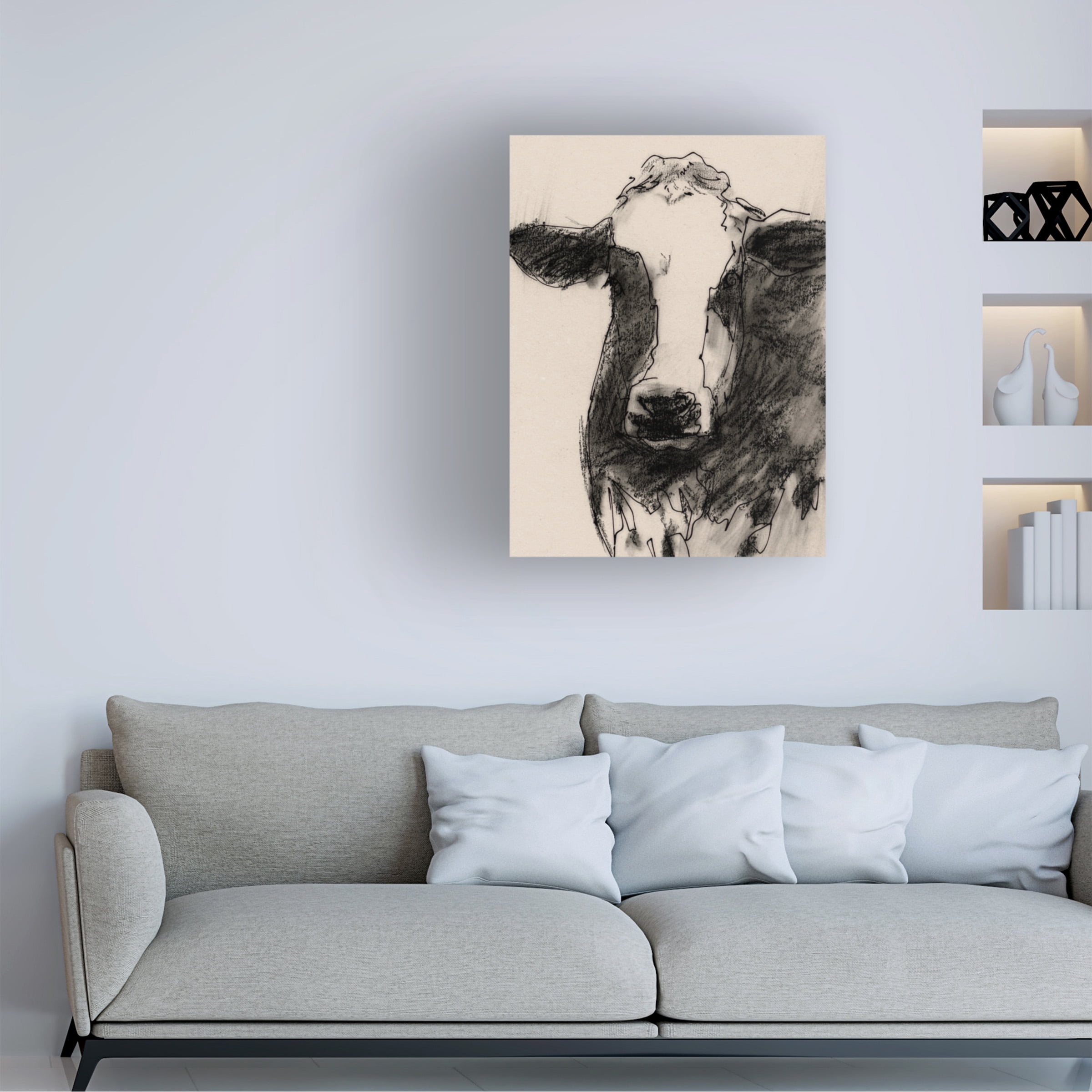 Victoria Barnes 'Cow Portrait Sketch II' Canvas Art