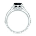 thumbnail image 2 of Rosec Jewels Natural Black Onyx Solitaire Ring with Diamond (AAA Grade), 10K White Gold, US 11.50, 2 of 9