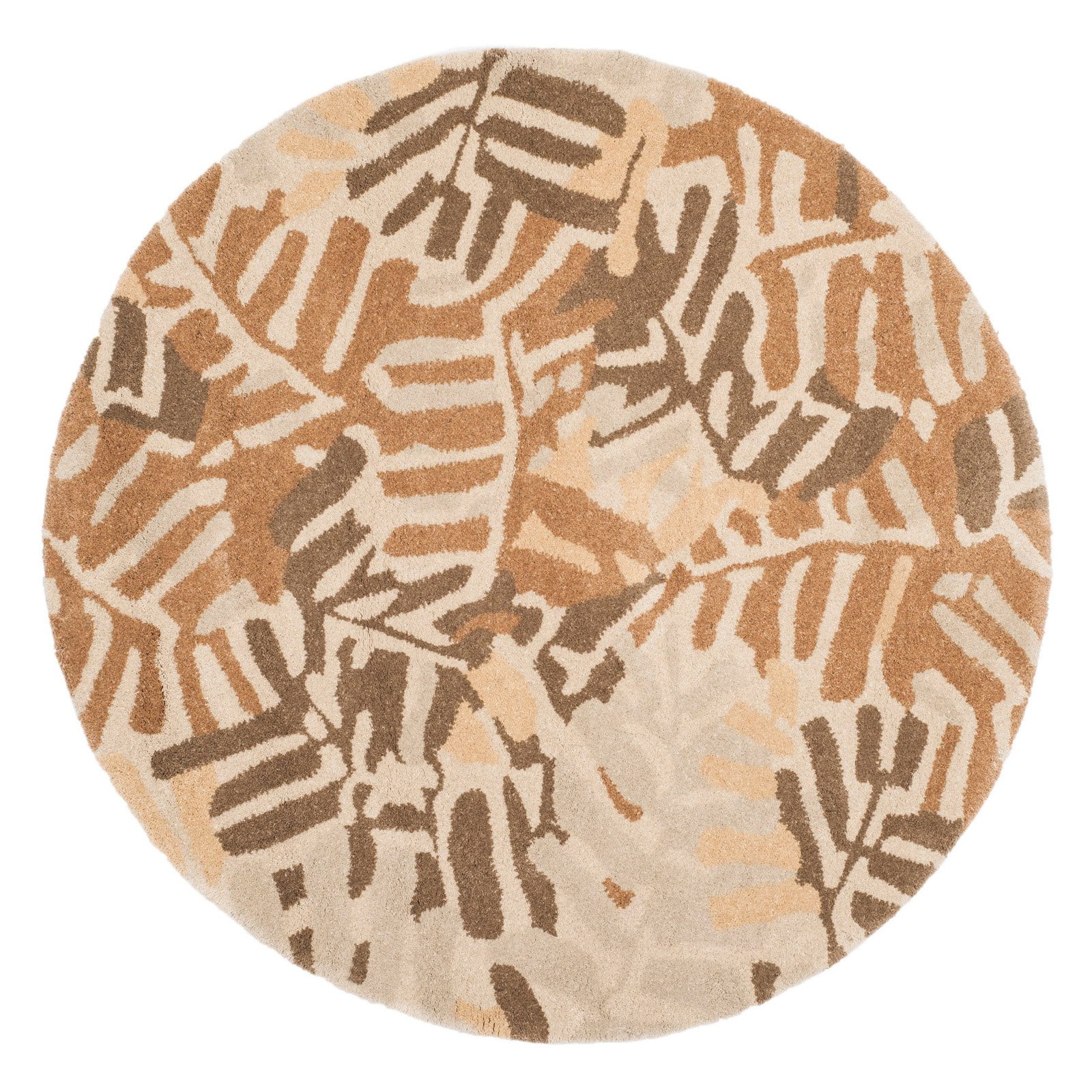 SAFAVIEH Martha Stewart Palm Leaf Abstract Wool Area Rug, Wrought/Iron, 4' x 6'