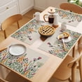 thumbnail image 5 of Autumn Plant Placemats Set of 1, Vintage Flowers Country Linen Texture Non-Slip Place Mats Washable Table Mats for Kitchen Dining Table Decorations Indoor/Outdoor, 5 of 9