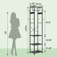 thumbnail image 3 of ELYKEN 71" Coat Rack, Metal Frame 3 Shelves 12 Hooks 1 Pack, Black, 3 of 11