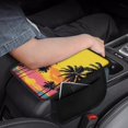 thumbnail image 4 of Chririnla Polyester Fabric Car Armrest Cover Comfort Storage Pockets on Both Sides Car Center Armrest Cushion for Sedan, Sunset Palm Tree Pattern Auto Armrest Cover, 4 of 6