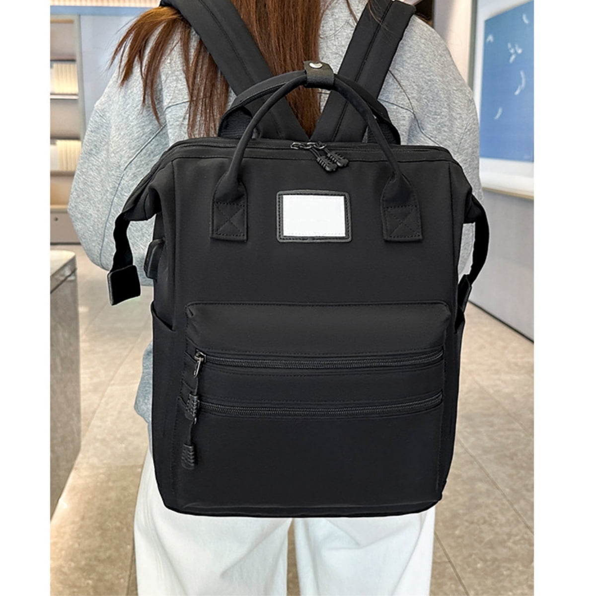 Diaper Bag Backpack, Multifunctional Baby Bag with Insulated Milk Bottle Pockets, Large Capacity Portable Travel Backpack with USB Charging Port, Nappy Bag for Moms Dads