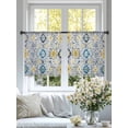 thumbnail image 4 of Bohemian Texture Sheer Curtains for Living Room Bedroom, Light-filtering Sheer Curtain, Gary Blue Morocco Pattern LigRod Pocket Voile Window Treatment Drapes, 52’’Wx54’’L, 2 Panels Set, 4 of 7