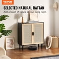 thumbnail image 2 of VEVOR Rattan Cabinet, Rattan Storage Cabinet with 2 Magnetic Doors and Adjustable Shelves, Sideboard Buffet Cabinet for Hallway, Entryway, Living Room, or Kitchen, Black, 2 of 9