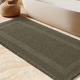 thumbnail image 1 of Alfombra de baño IM HOME extra grande con forma de gofre, color verde oliva, 1 of 6