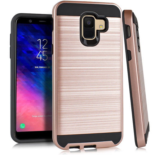 verkoper Inactief Mos Samsung Galaxy J6 Plus 2018 / J610G Hybrid Metal Brushed Shockproof Tough  Case Cover - Walmart.com