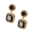thumbnail image 2 of Aretes de poste Circonias negras y chapa de oro 18K, 2 of 4