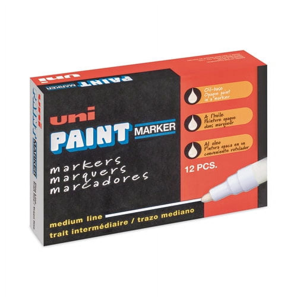 Permanent Marker, Medium Bullet Tip, White | Bundle of 5 Each