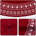 thumbnail image 4 of Fair Isle Knit Tree Skirt 48 Inch, Chunky Knitted Tree Collar for Country Rustic Christmas Decorations, Burgundy Red & Cream White, 4 of 5