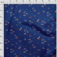 thumbnail image 3 of oneOone Cotton Silk Medium Blue Fabric Leaves & Flowers Floral Fabric For Sewing Printed Craft Fabric By The Yard 42 Inch Wide, 3 of 4