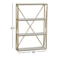 DecMode 16" x 4" 4Tier Gold Wall Shelf