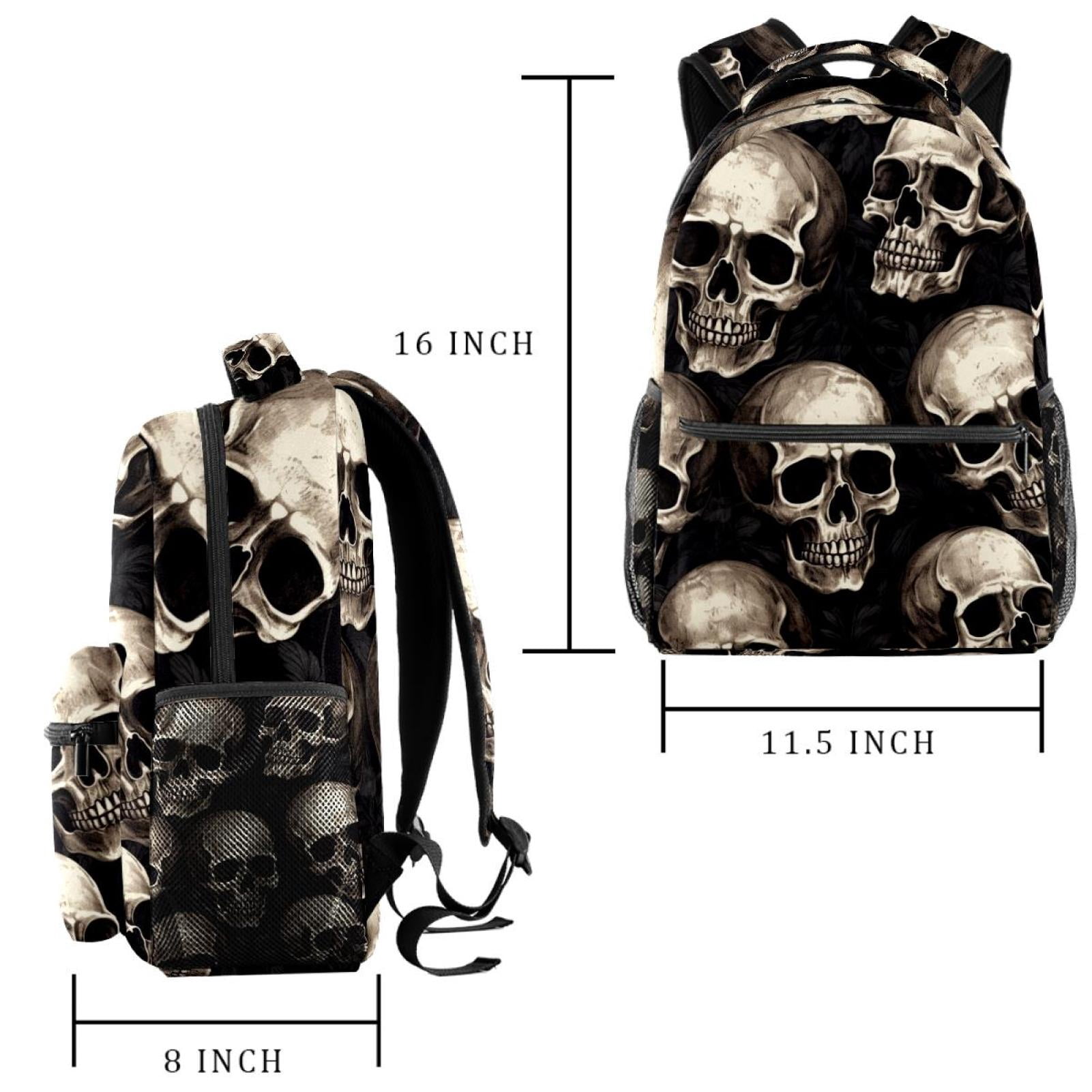 8142 Fashion Backpack Purse Casual Lightweight Travel Shoulder Bag Skull Lightweight Backpack Skull School Bag Travel Laptop Daypack  main image 3