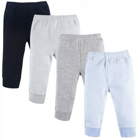 UPC: 0660168322736 | Luvable Friends Baby and Toddler Boy Cotton Pants 4pk Powder Blue Stripe 9-12 Months