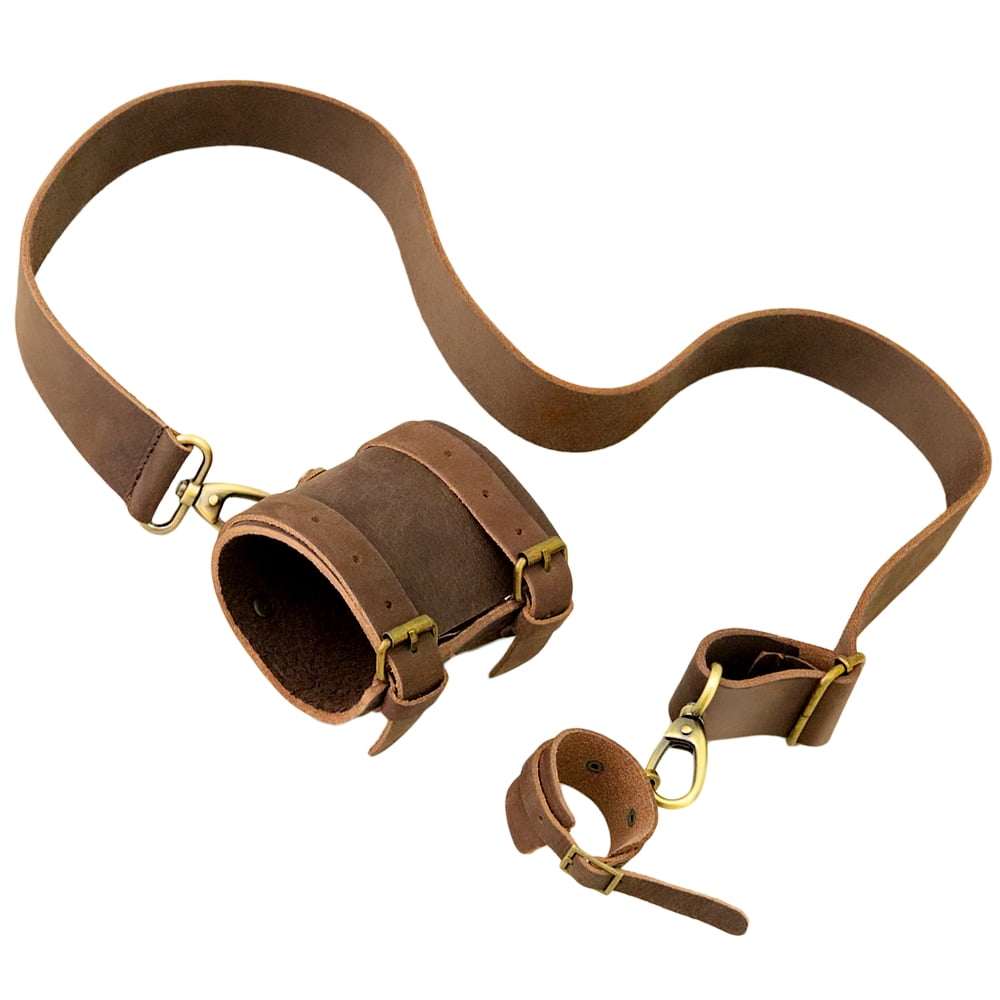 HalleluYAH Shofar Horn Belt – Genuine Leather Blowing Horn Shofar Belt – Premium Leather Strap for Decorative Shofar– Adjustable War Horn Belt with Buckle Closure