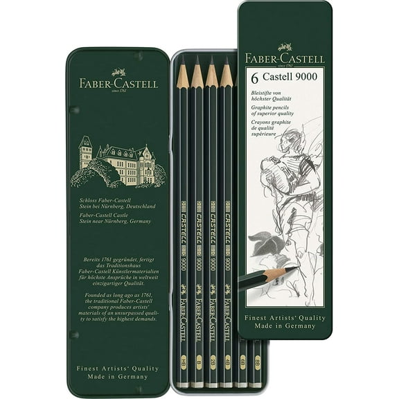 Faber-Castell - Castell 9000 Pencil Set - 6-Pencil Set
