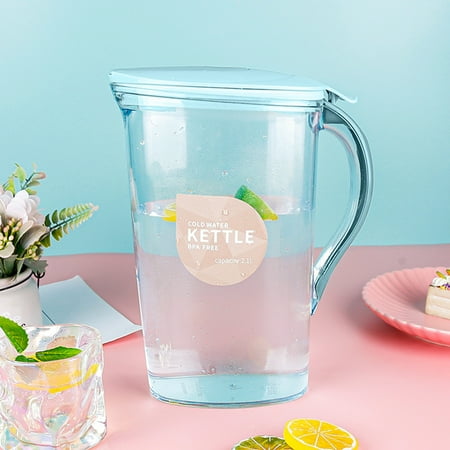 

Tiitstoy 1.4L Heat-Resistant Cold Kettle Portable Pop-Up Lid Water Refill Delicate Open and Close Refrigeration Juice Beverage Storage Kettle