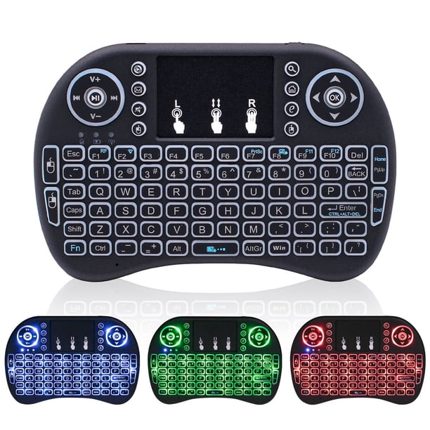 backlit mini wireless keyboard with touchpad and mouse 2 4ghz rechargeable remote control with qwerty keypad for android tv box iptv xbox tv